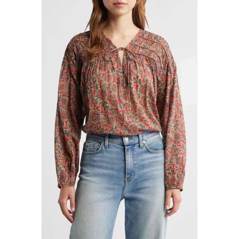 DOEN Renelle Floral Blouse Organic Cotton Small